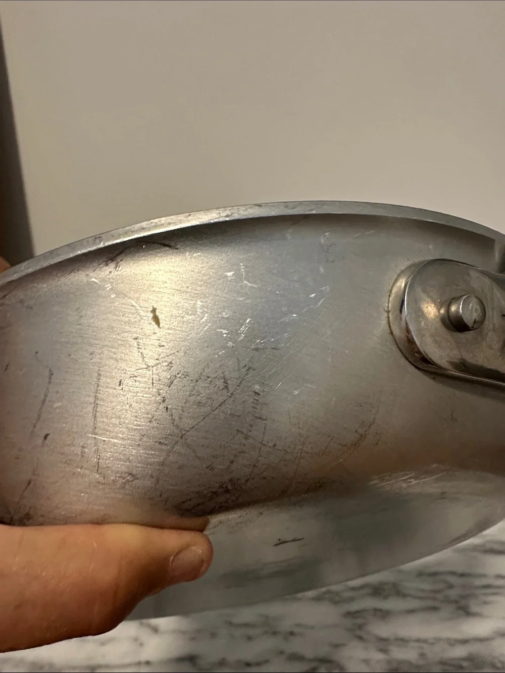 All Clad brushed Stainless Steel Frying Pan 10.5” long handle